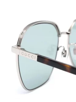 ( Nouvelle Collection ) Gucci Eyewear 004 SILVER/ BROWN Lunettes De Soleil à Monture Ronde Homme -Gucci Eyewear Soldes 2022 18152298 38694095 600