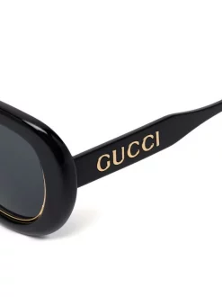( Nouvelle Collection ) Gucci Eyewear Lunettes De Soleil à Monture Ronde 1012 BLACL BLACK GREY -Gucci Eyewear Soldes 2022 18152891 38597518 600