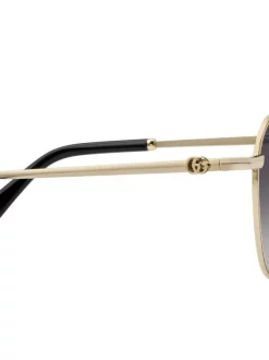 Gucci Eyewear 8012 Gold Lunettes De Soleil à Monture Oversize Femme -Gucci Eyewear Soldes 2022 18211014 38964271 600