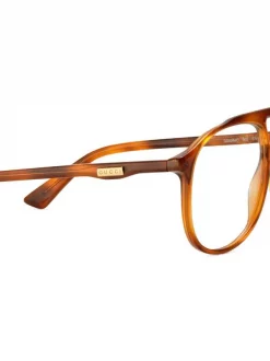 Gucci Eyewear Lunettes De Vue à Monture Aviateur 2374 ブラウン -Gucci Eyewear Soldes 2022 18220404 38797374 600