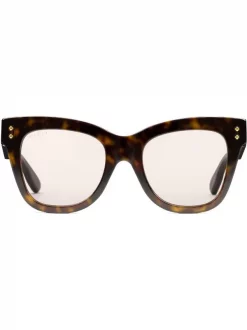 Gucci Eyewear Lunette De Soleil Tintées à Monture Papillon Femme
