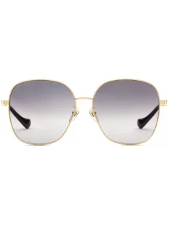Gucci Eyewear Lunettes De Soleil GG1089SA à Monture Ronde 8012 GOLD GOLD GREY
