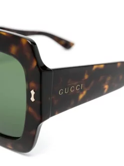 ( Nouvelle Collection ) Gucci Eyewear 2330 HABVANA HAVANA GREEN Lunettes De Soleil Tintées à Monture Oversize Femme -Gucci Eyewear Soldes 2022 18247135 39030100 600