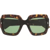 ( Nouvelle Collection ) Gucci Eyewear 2330 HABVANA HAVANA GREEN Lunettes De Soleil Tintées à Monture Oversize Femme