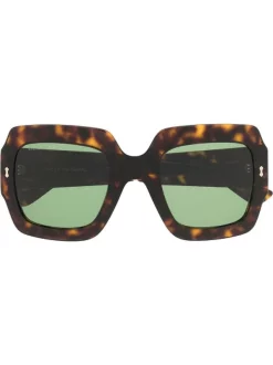 ( Nouvelle Collection ) Gucci Eyewear 2330 HABVANA HAVANA GREEN Lunettes De Soleil Tintées à Monture Oversize Femme