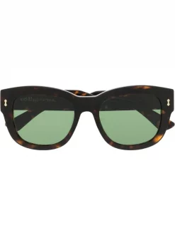 ( Nouvelle Collection ) Gucci Eyewear Lunettes De Soleil Ă Monture Rectangulaire 2330 HAVANA HAVANA GREEN