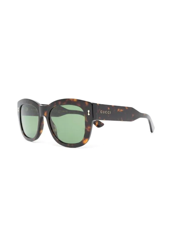 ( Nouvelle Collection ) Gucci Eyewear Lunettes De Soleil à Monture Rectangulaire 2330 HAVANA HAVANA GREEN 2 ( Nouvelle Collection ) Gucci Eyewear Lunettes De Soleil à Monture Rectangulaire 2330 HAVANA HAVANA GREEN – Image 2