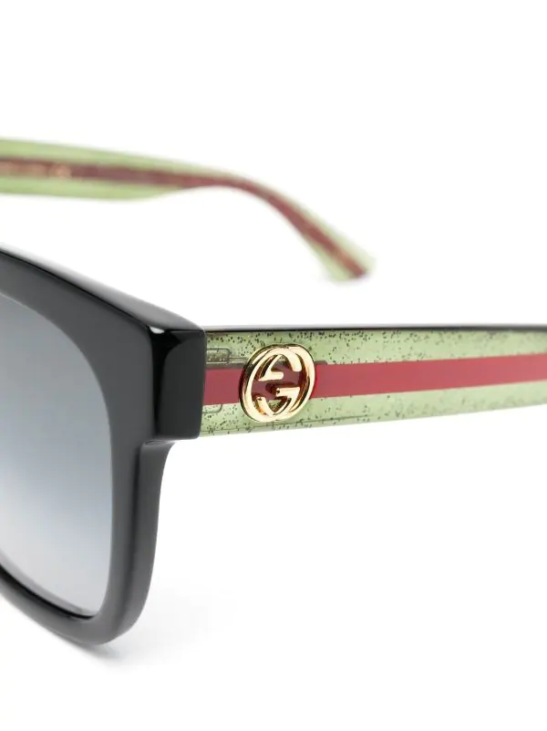 ( Nouvelle Collection ) Gucci Eyewear 002 BLACK GREEN GREY Lunettes De Soleil à Monture Oversize Femme 3 ( Nouvelle Collection ) Gucci Eyewear 002 BLACK GREEN GREY Lunettes De Soleil à Monture Oversize Femme – Image 3