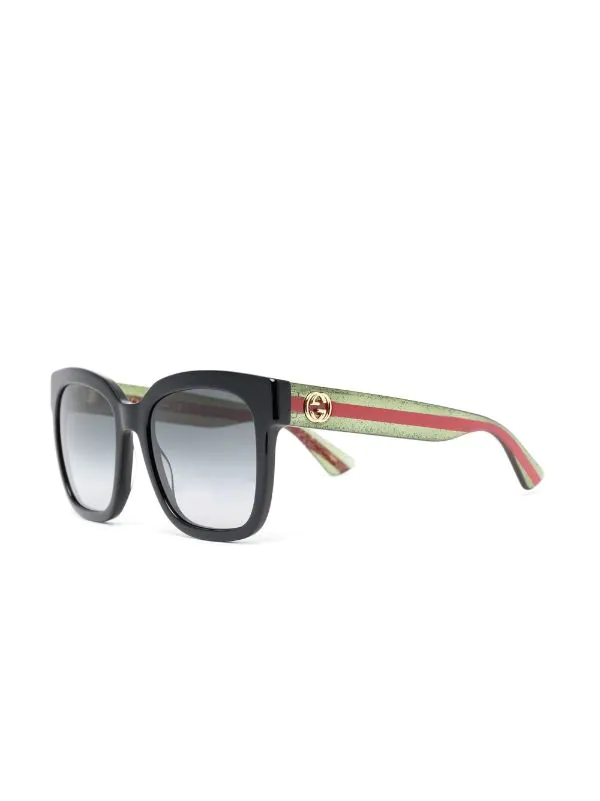 ( Nouvelle Collection ) Gucci Eyewear 002 BLACK GREEN GREY Lunettes De Soleil à Monture Oversize Femme 2 ( Nouvelle Collection ) Gucci Eyewear 002 BLACK GREEN GREY Lunettes De Soleil à Monture Oversize Femme – Image 2