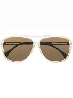 ( Nouvelle Collection ) Gucci Eyewear Lunettes De Soleil à Plaque Logo Homme