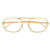 ( Nouvelle Collection ) Gucci Eyewear Lunettes De Vue à Monture Aviateur 001 GOLD