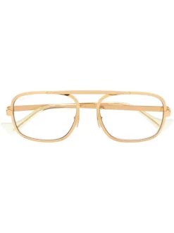 ( Nouvelle Collection ) Gucci Eyewear Lunettes De Vue à Monture Aviateur 001 GOLD