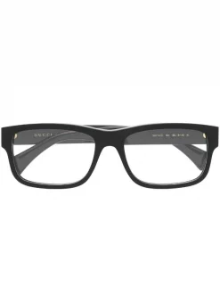 ( Nouvelle Collection ) Gucci Eyewear Lunettes De Vue à Logo Imprimé 004 BLACK