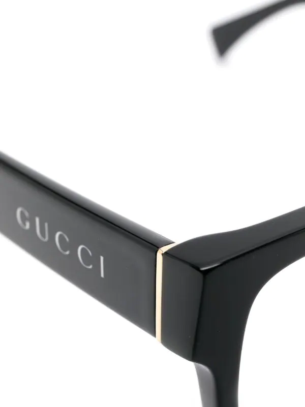 ( Nouvelle Collection ) Gucci Eyewear Lunettes De Vue à Logo Imprimé 004 BLACK 3 ( Nouvelle Collection ) Gucci Eyewear Lunettes De Vue à Logo Imprimé 004 BLACK – Image 3