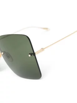 ( Nouvelle Collection ) Gucci Eyewear 002 GOLD Lunettes De Soleil à Monture Oversize Femme -Gucci Eyewear Soldes 2022 18399722 39529011 600
