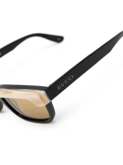 ( Nouvelle Collection ) Gucci Eyewear Lunettes De Soleil GG1166S à Monture Rectangulaire Homme -Gucci Eyewear Soldes 2022 18399724 39524622 600