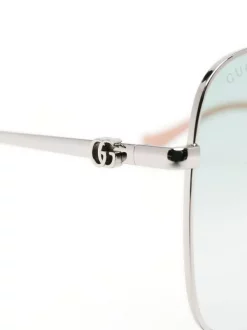 ( Nouvelle Collection ) Gucci Eyewear Lunettes De Soleil à Plaque Logo Femme -Gucci Eyewear Soldes 2022 18399734 39523945 600