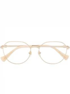 ( Nouvelle Collection ) Gucci Eyewear Lunettes De Vue Ă Monture Ronde 003 GOLD