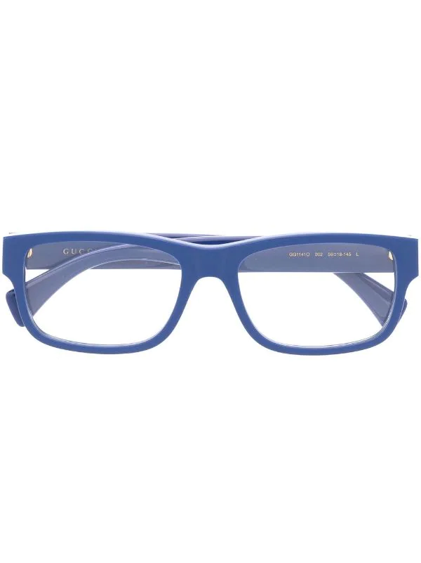 ( Nouvelle Collection ) Gucci Eyewear Lunettes De Vue à Monture Rectangulaire 002 BLUE 1 ( Nouvelle Collection ) Gucci Eyewear Lunettes De Vue à Monture Rectangulaire 002 BLUE