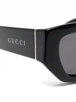 ( Nouvelle Collection ) Gucci Eyewear Lunettes De Soleil à Monture Rectangulaire 002 BLACK -Gucci Eyewear Soldes 2022 18400588 39532107 600