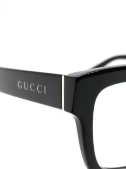 ( Nouvelle Collection ) Gucci Eyewear Lunettes De Vue à Logo Imprimé 001 BLACK -Gucci Eyewear Soldes 2022 18400603 39455639 600