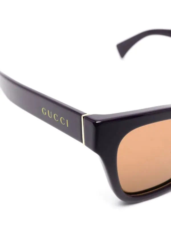 ( Nouvelle Collection ) Gucci Eyewear Lunettes De Soleil à Logo Imprimé 002 PURPLE 3 ( Nouvelle Collection ) Gucci Eyewear Lunettes De Soleil à Logo Imprimé 002 PURPLE – Image 3