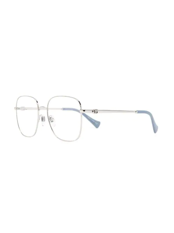 ( Nouvelle Collection ) Gucci Eyewear 002 SILVER Lunettes De Vue à Monture Carrée Femme 2 ( Nouvelle Collection ) Gucci Eyewear 002 SILVER Lunettes De Vue à Monture Carrée Femme – Image 2
