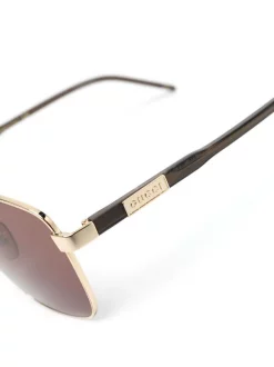 ( Nouvelle Collection ) Gucci Eyewear Lunettes De Soleil à Monture Aviateur Homme -Gucci Eyewear Soldes 2022 18401389 39532003 600