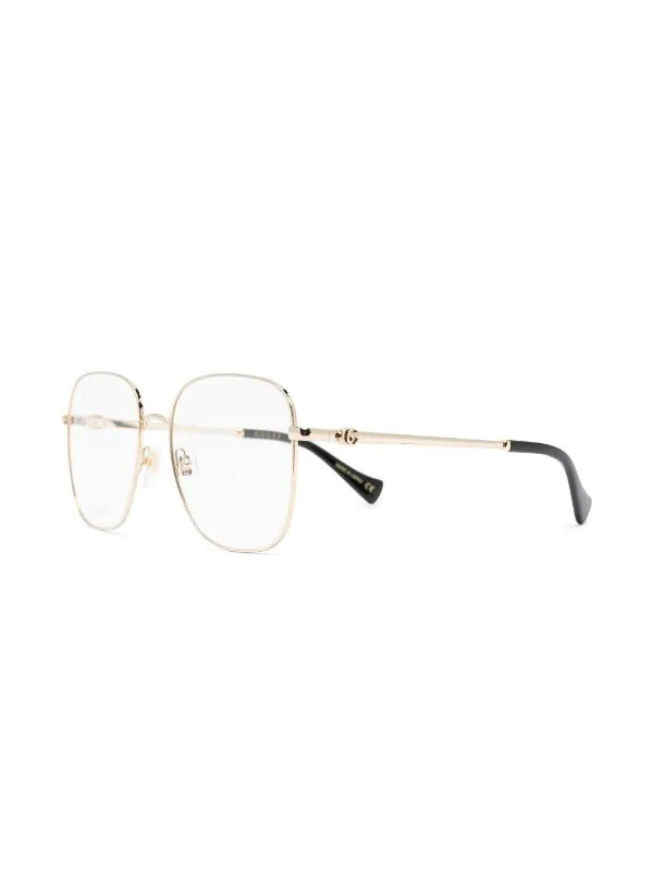 ( Nouvelle Collection ) Gucci Eyewear 003 GOLD Lunettes De Vue Métallique à Monture Oversize Femme 2 ( Nouvelle Collection ) Gucci Eyewear 003 GOLD Lunettes De Vue Métallique à Monture Oversize Femme – Image 2