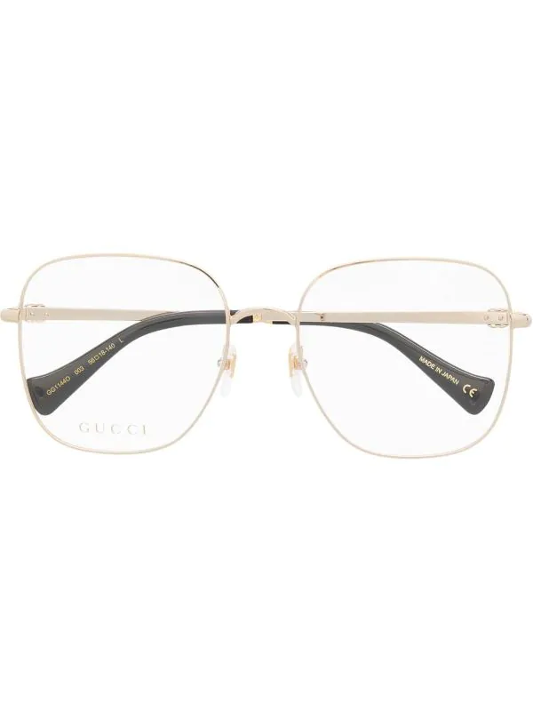 ( Nouvelle Collection ) Gucci Eyewear 003 GOLD Lunettes De Vue Métallique à Monture Oversize Femme 1 ( Nouvelle Collection ) Gucci Eyewear 003 GOLD Lunettes De Vue Métallique à Monture Oversize Femme