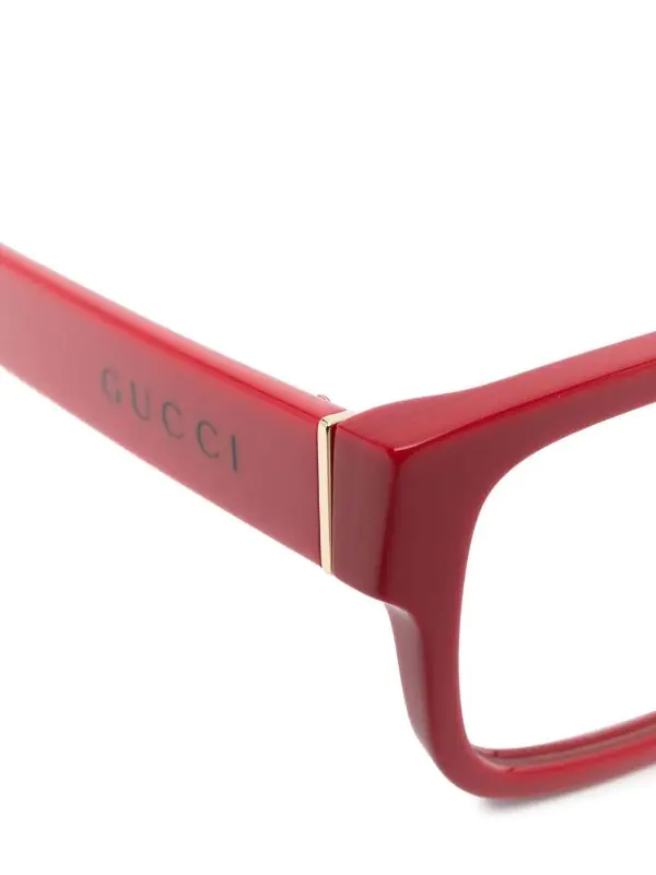 ( Nouvelle Collection ) Gucci Eyewear Lunettes De Vue à Monture Rectangulaire 006 RED 3 ( Nouvelle Collection ) Gucci Eyewear Lunettes De Vue à Monture Rectangulaire 006 RED – Image 3