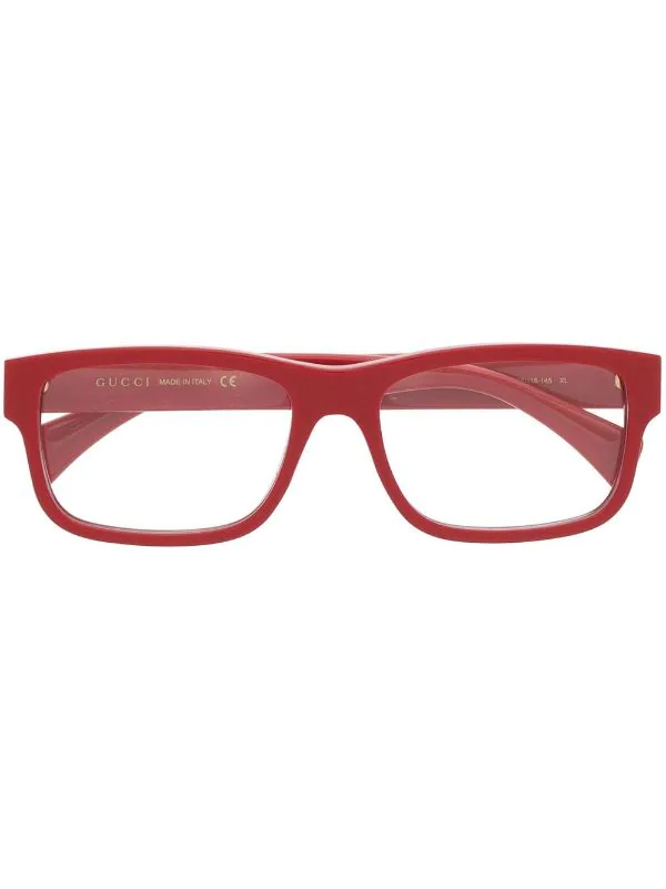 ( Nouvelle Collection ) Gucci Eyewear Lunettes De Vue à Monture Rectangulaire 006 RED 1 ( Nouvelle Collection ) Gucci Eyewear Lunettes De Vue à Monture Rectangulaire 006 RED