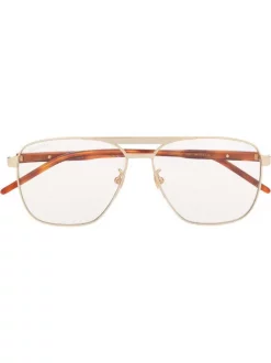 ( Nouvelle Collection ) Gucci Eyewear 003 BROWN Lunettes De Soleil Tintées à Monture Aviateur Homme