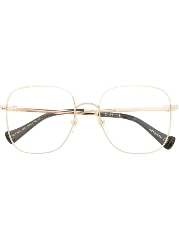 ( Nouvelle Collection ) Gucci Eyewear 001 GOLD BLACK Lunettes De Vue Métallique à Monture Oversize Femme 1 ( Nouvelle Collection ) Gucci Eyewear 001 GOLD BLACK Lunettes De Vue Métallique à Monture Oversize Femme
