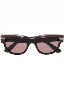 ( Nouvelle Collection ) Gucci Eyewear 002 BROWN Lunettes De Soleil Tintées à Monture Carrée Homme