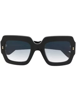 ( Nouvelle Collection ) Gucci Eyewear Lunettes De Soleil à Monture Oversize à Logo 001 BLACK