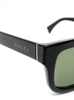 ( Nouvelle Collection ) Gucci Eyewear Lunettes De Soleil à Monture Carrée 001 BLACK -Gucci Eyewear Soldes 2022 18401434 39534164 600