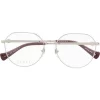 ( Nouvelle Collection ) Gucci Eyewear 004 SILVER Lunettes De Vue à Monture Ronde Femme